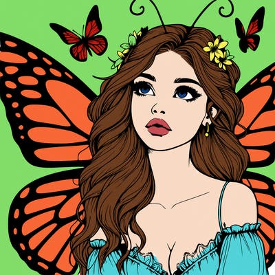 butterfly fairy realistic girl