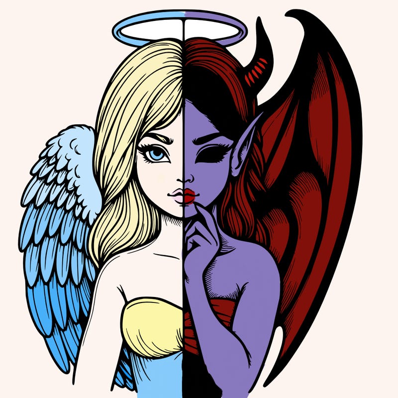 realistic angel half demon