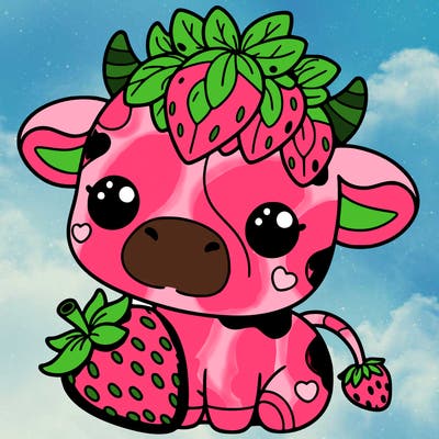 cute strawberry cow
