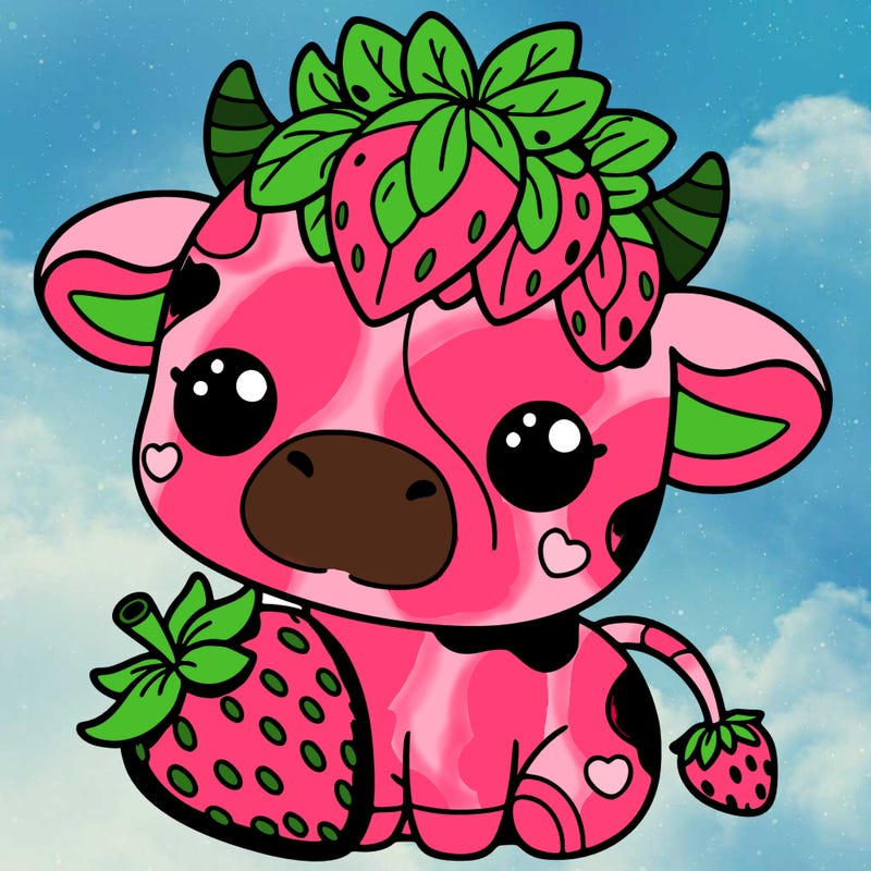 cute strawberry cow