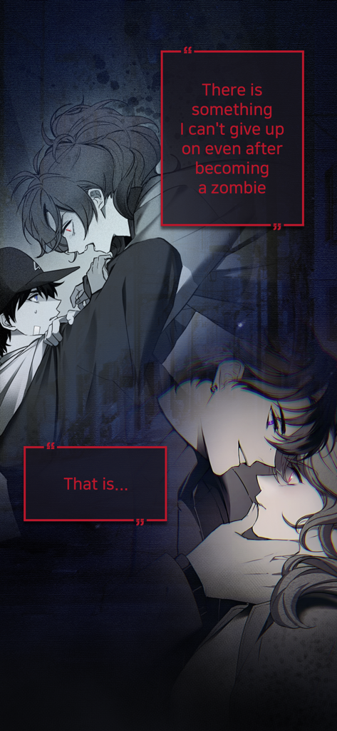 Havenless- Thriller Otome Game - Intense and romantic anime-style character illustrations from the Havenless thriller otome game.