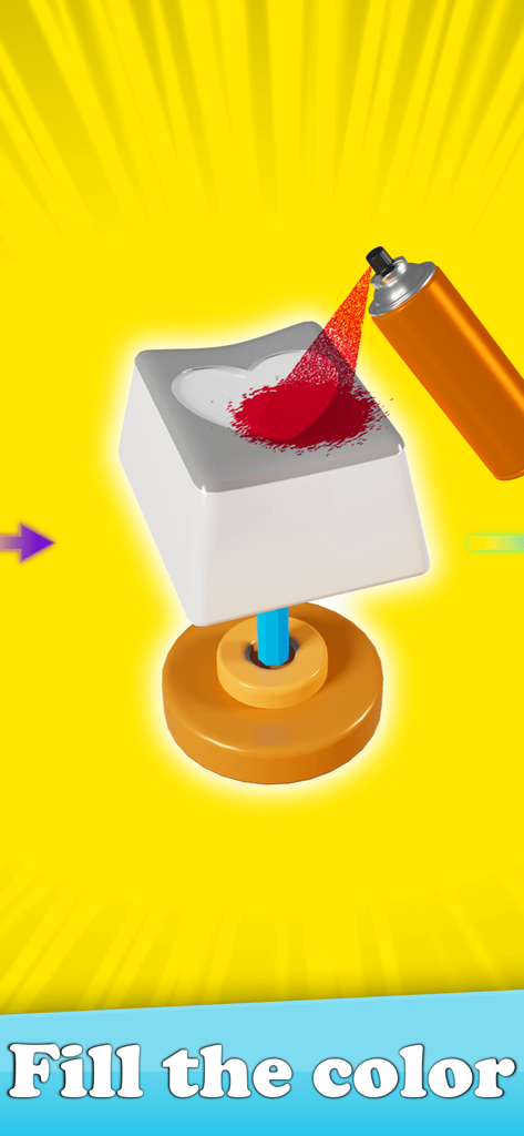 Keyboard Art Painting Master - A 3D simulation of spray painting a red heart onto a white keyboard keycap