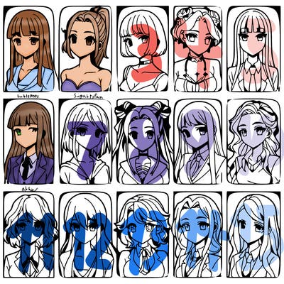 girls that look diffrent anime