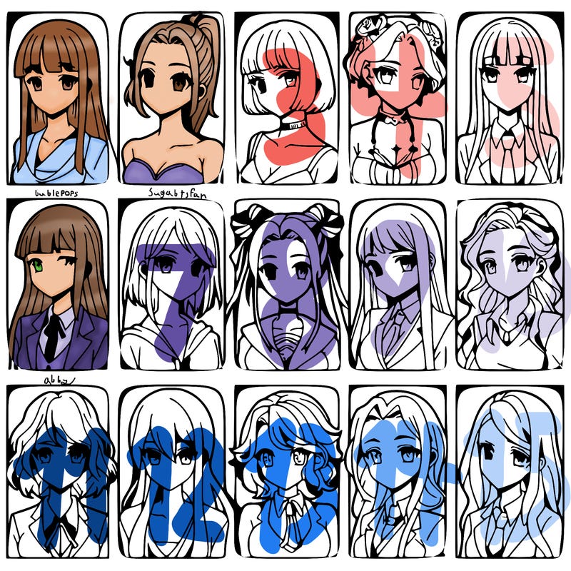 girls that look diffrent anime