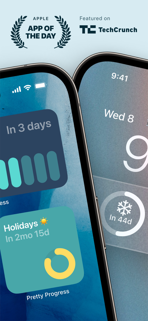 Countdown - Pretty Progress - Aesthetic countdown widgets for iPhone home and lock screens from the Pretty Progress app.
