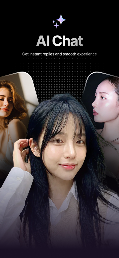 2am: Discovery & Chat - AI chat interface of the 2am app showing realistic character avatars and instant reply messaging