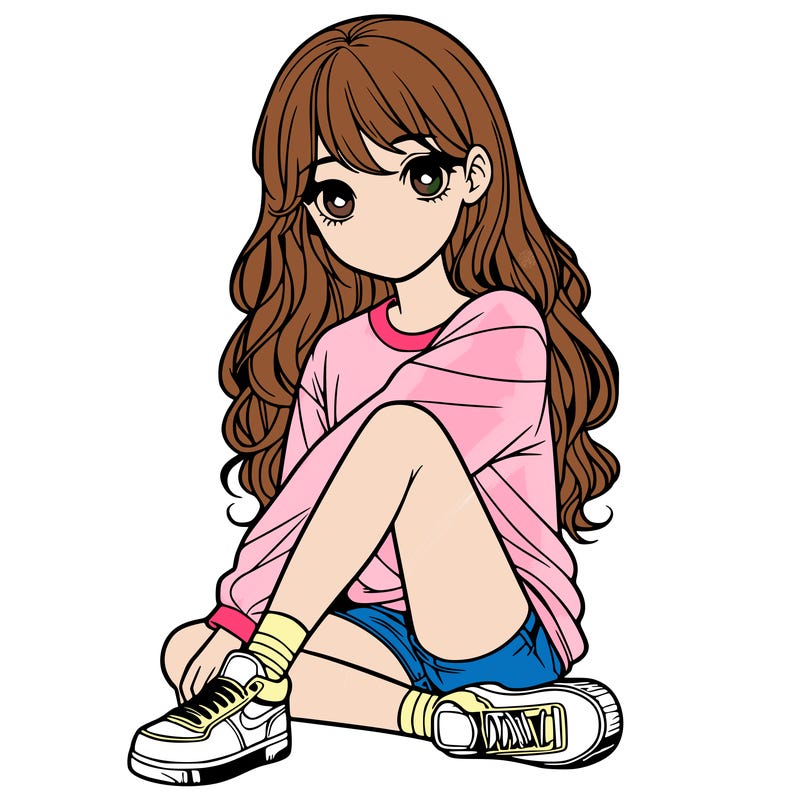 girl sitting realistic