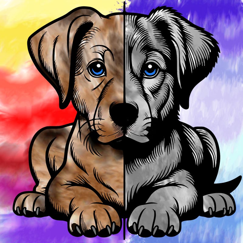 realistic dog split picture