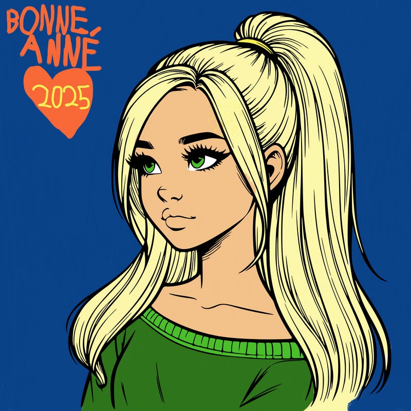 realistic girl with a high ponytail