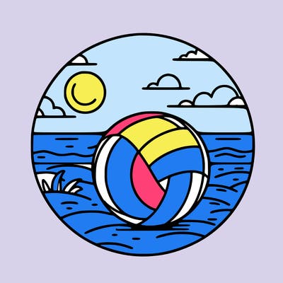 volleyball on a beach