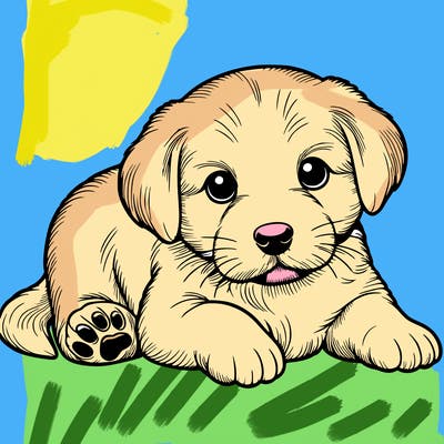 a cute realistic puppy