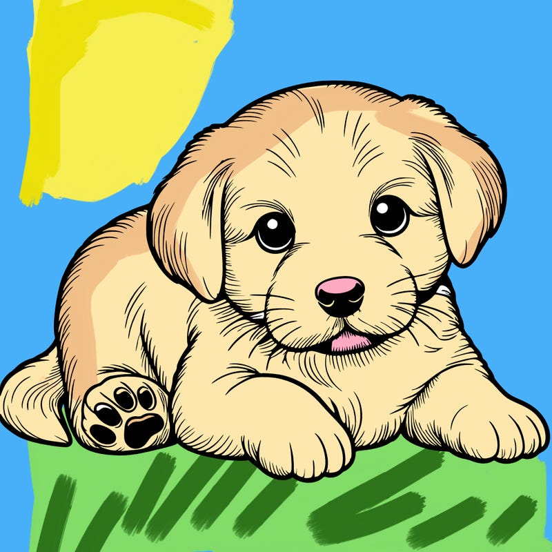 a cute realistic puppy