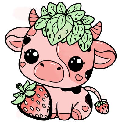 cute strawberry cow