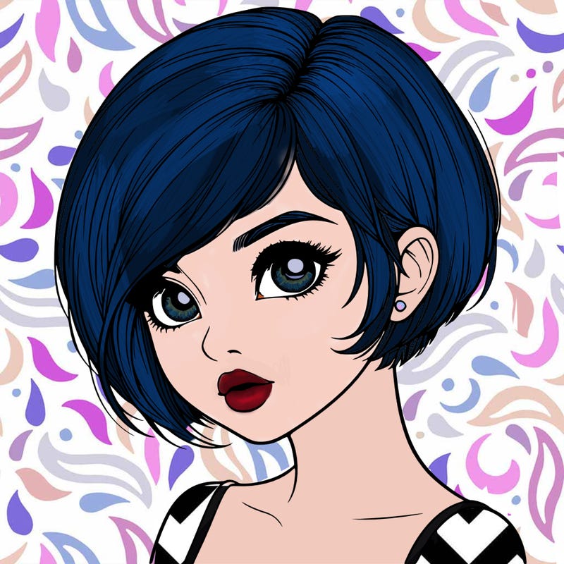 realistic girl with really short hair