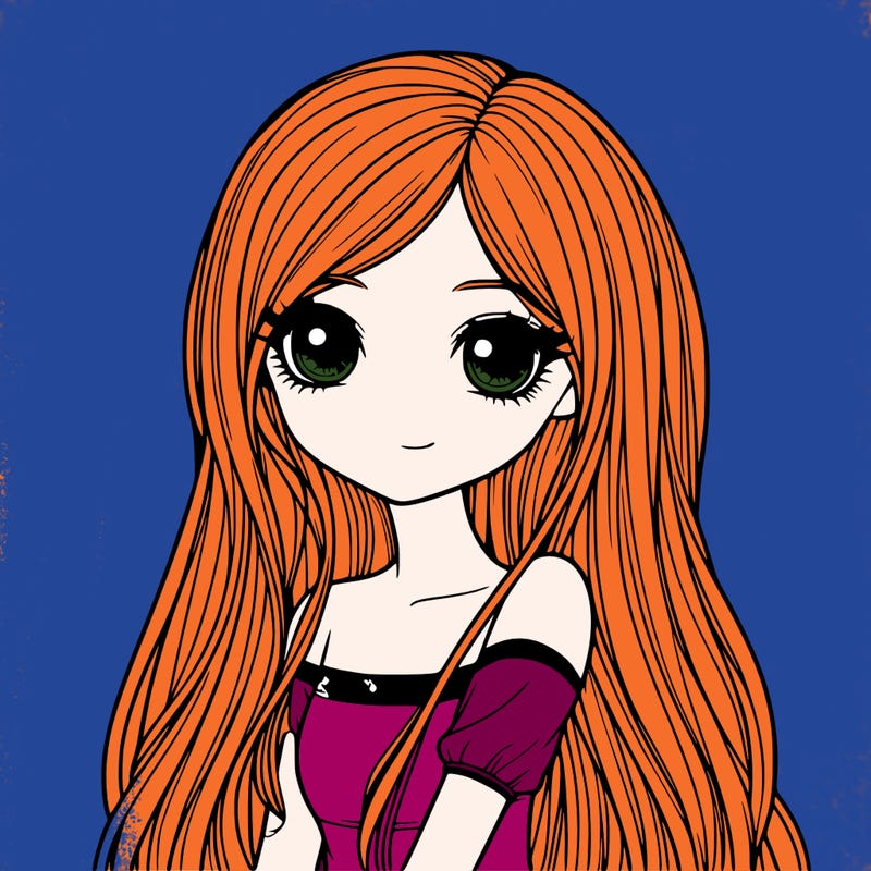 realistic girl with long hair cute