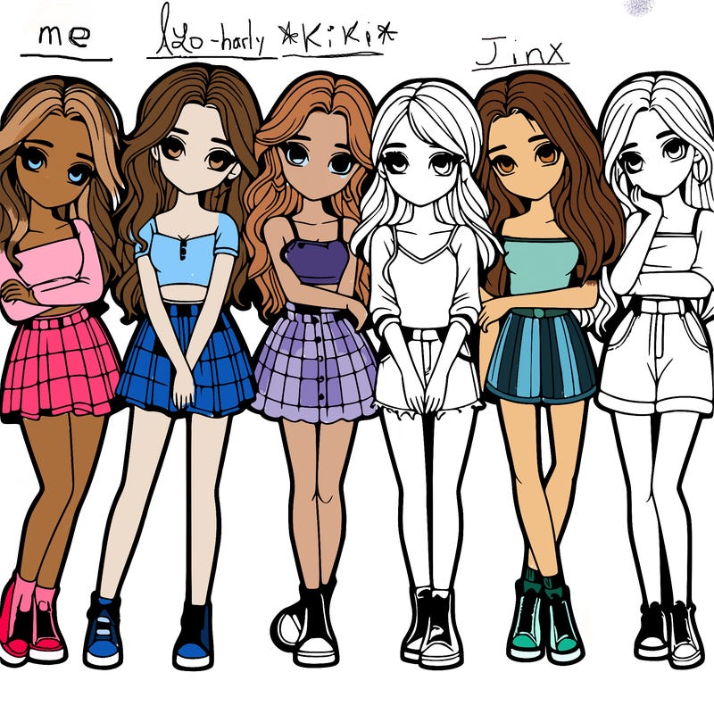 a group of girls realistic