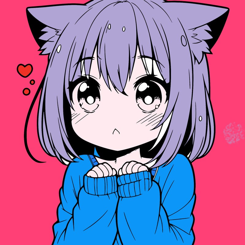 shy anime catgirl