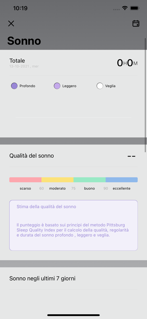 LIUJO SW SET - Écran de suivi du sommeil de l'application LIUJO SW SET montrant la durée et les métriques de qualité