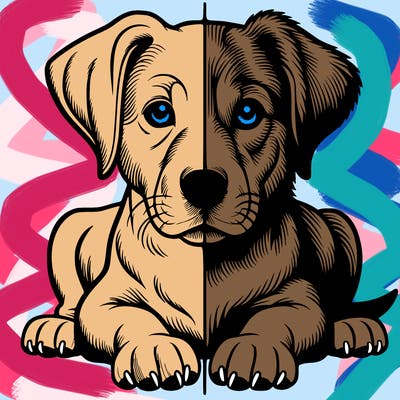 realistic dog split picture