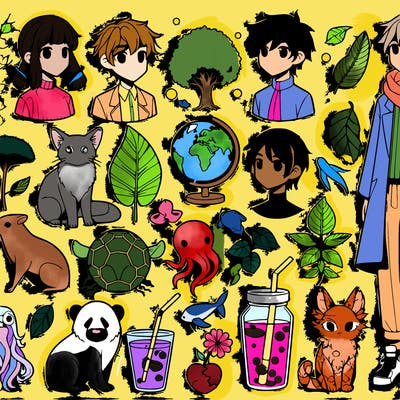 elements as people anime