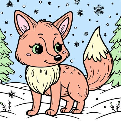 a fox in the snow