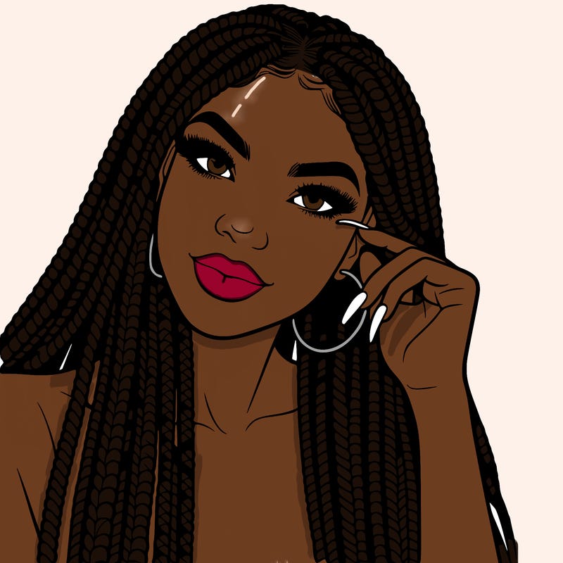 beautiful woman with box braids