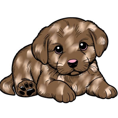 a cute realistic puppy