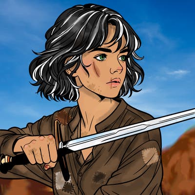 realistic girl with a sword