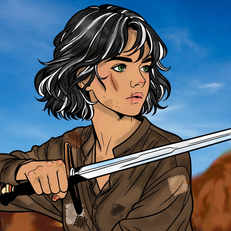 realistic girl with a sword