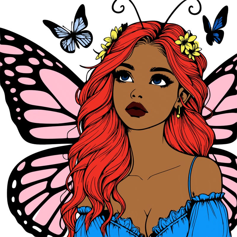 butterfly fairy realistic girl