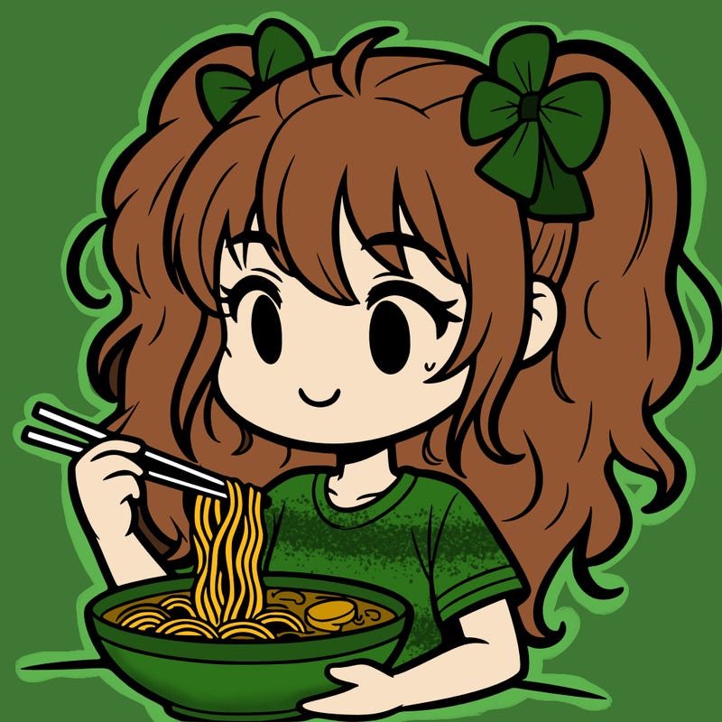 a girl eating ramen