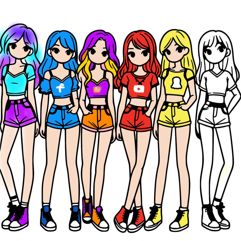 a group of girls wearing crop tops and shorts