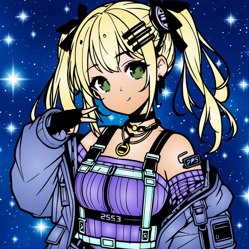 anime teen girl in cyberpunk outfit