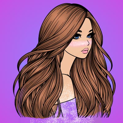 realistic girl with long realistic hair