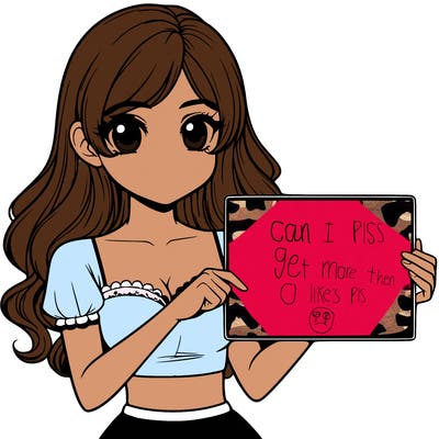 realistic pretty girl holding blank sign