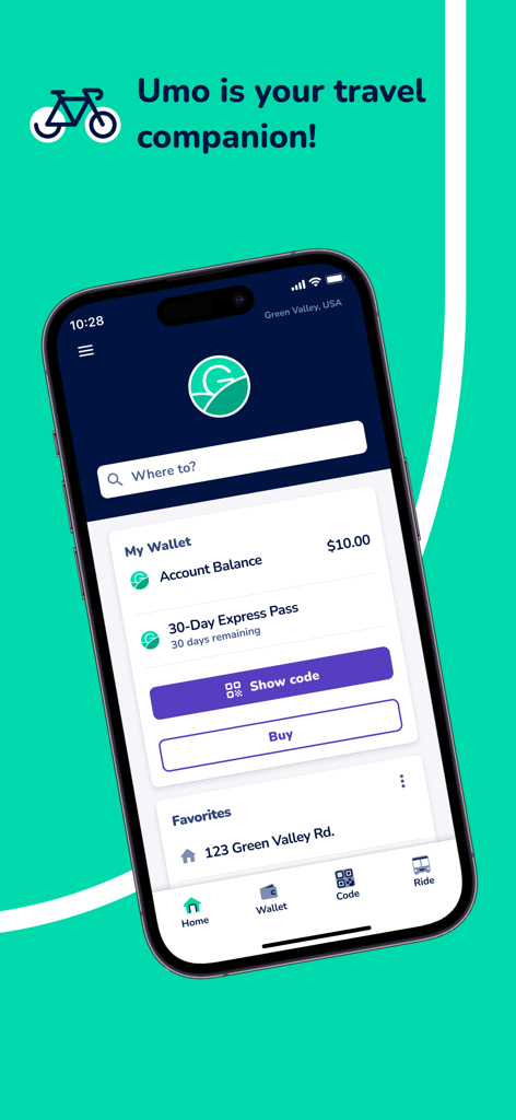 Umo Mobility - Schermata principale dell'app Umo Mobility che mostra il saldo del conto e i dettagli dell'abbonamento digitale ai trasporti
