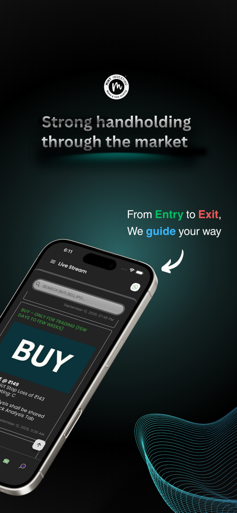 Mint Investing - Mint Investing app screen showing a live stock buy recommendation with trade guidance for the Indian market.