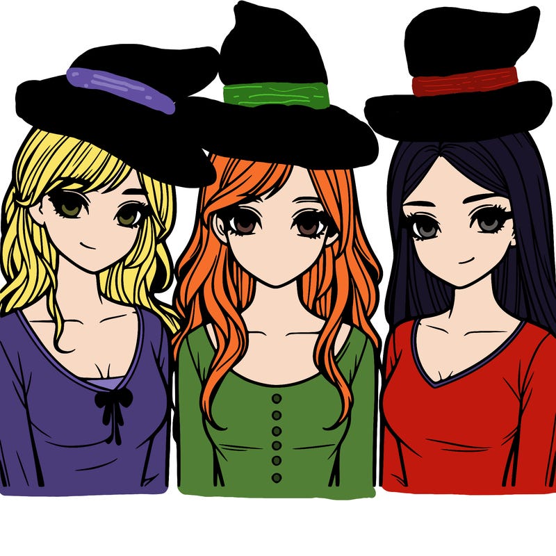 three realistic girls