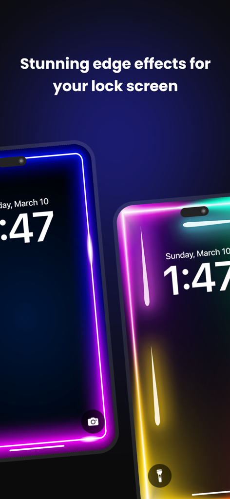 EDGE Lighting -LED Borderlight - Colorful LED border lighting animations on iPhone lock screens