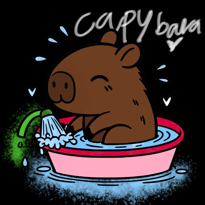 capybara taking a bath