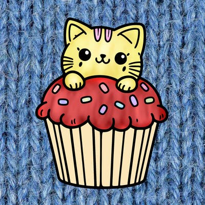 cat in a cupcake
