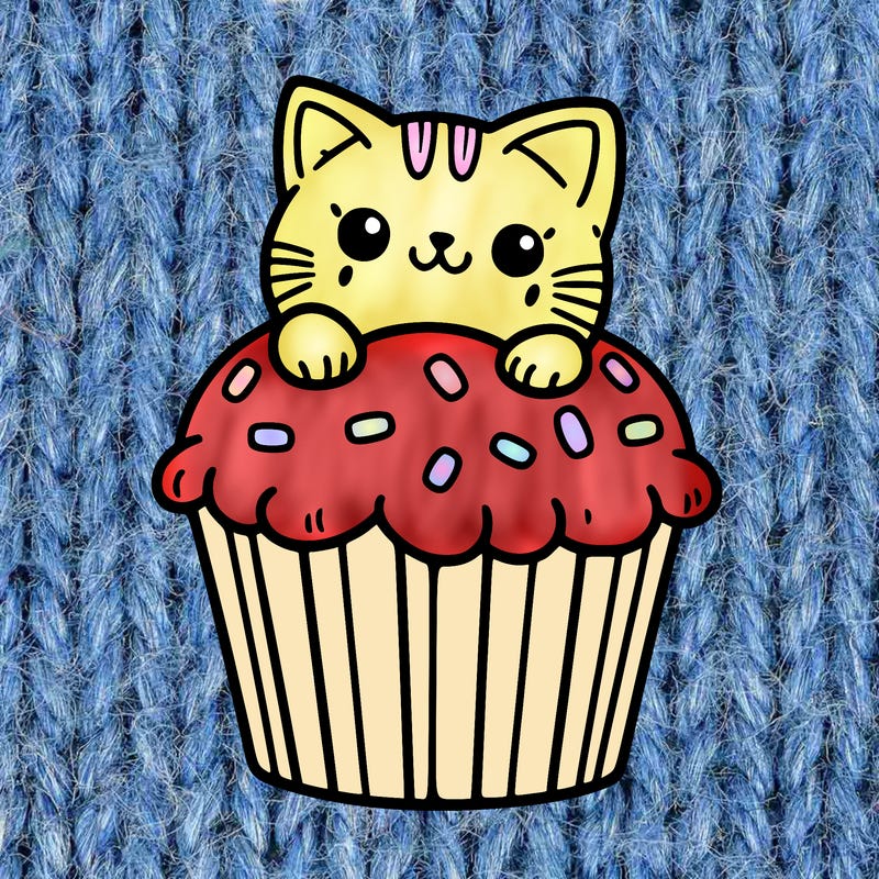 cat in a cupcake