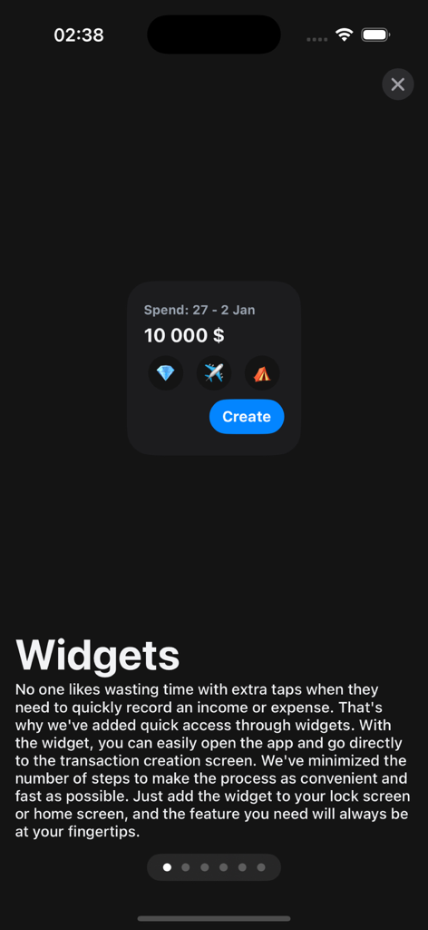 Saro: Money Manager - Saro Money Manager app interface showcasing quick access transaction widgets.