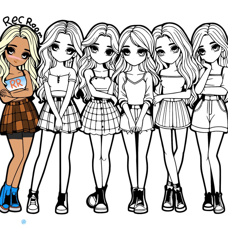 a group of girls realistic