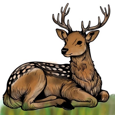 realistic deer with antlers