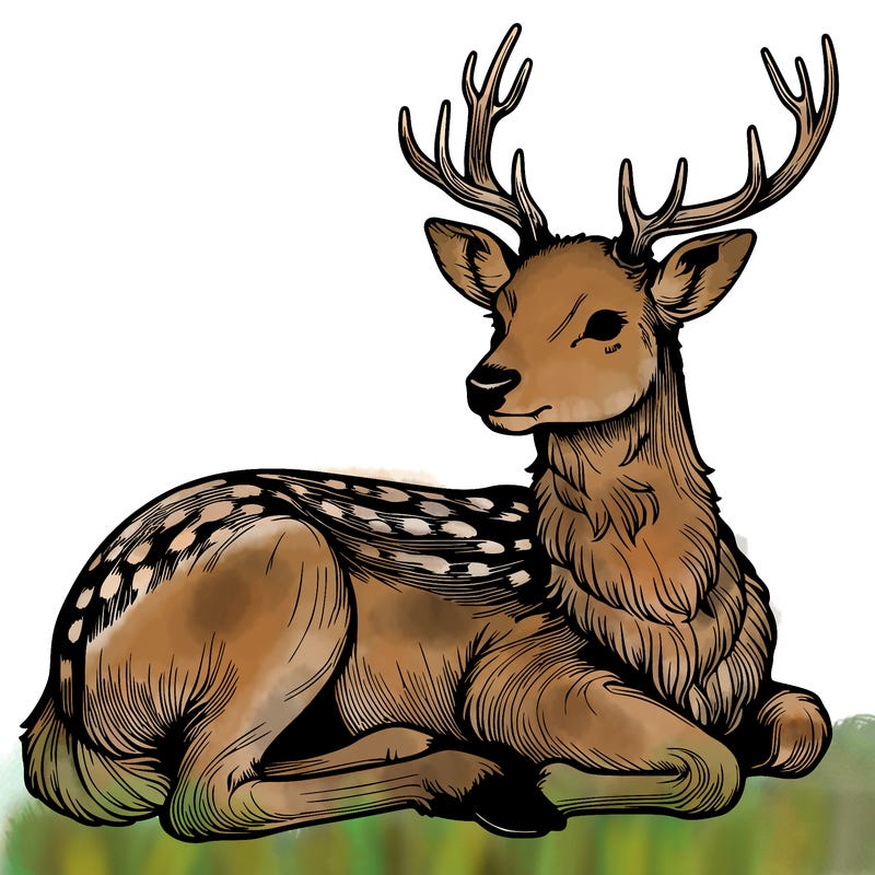 realistic deer with antlers