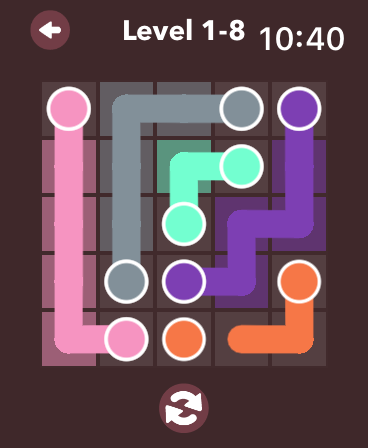 Color Flow - Watch Games - Color Flow puzzle game level with connected colored paths on a grid
