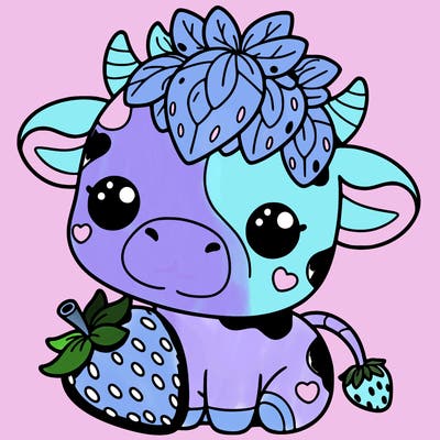 cute strawberry cow
