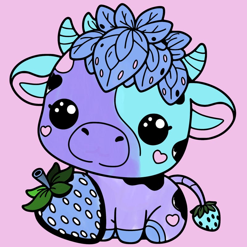 cute strawberry cow