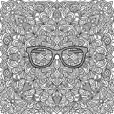 Discover a unique blend of modern tech and ancient artistry with this captivating coloring page featuring computer glasses seamlessly integrated into a beautiful mandala. Perfect for unwinding after a long day of screen time, this design offers a meditative coloring experience.